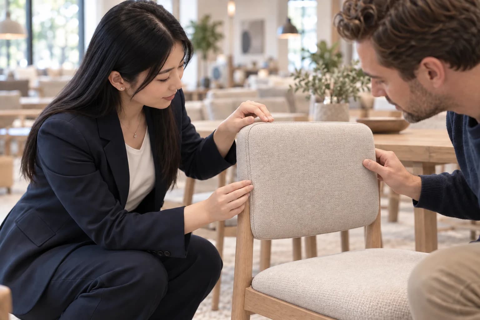 Reviewing upholstery workmanship