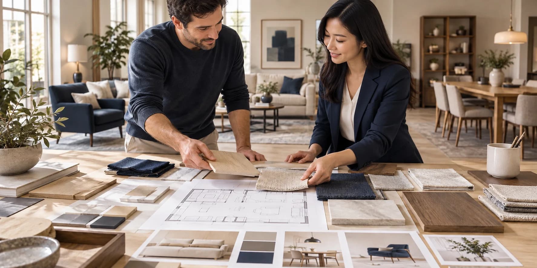 Whole-home selections with material samples